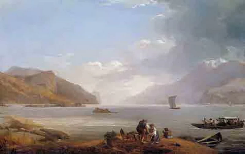 Veduta del lago di Garda dall'isola di san Biagio  